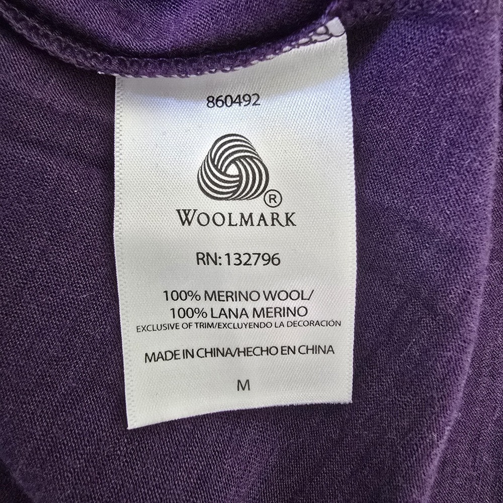 Segments Woolmark Top Size M Womens 100% Merino Wool Long Sleeve Base Layer - Picture 5 of 6